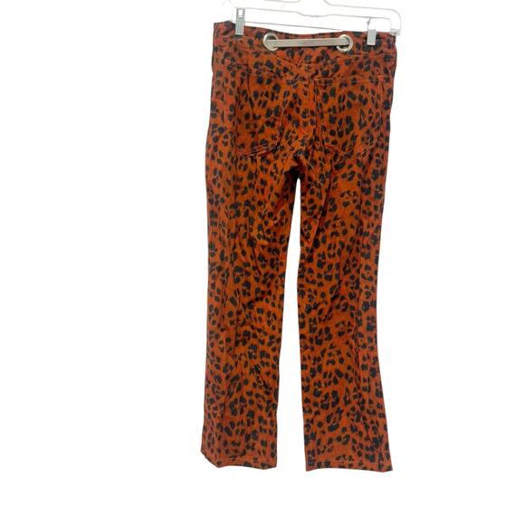 Miaou The Tommy Leopard Trouser Pants Stretch Denim Logo Belted Size 26 NWT - Picture 7 of 13